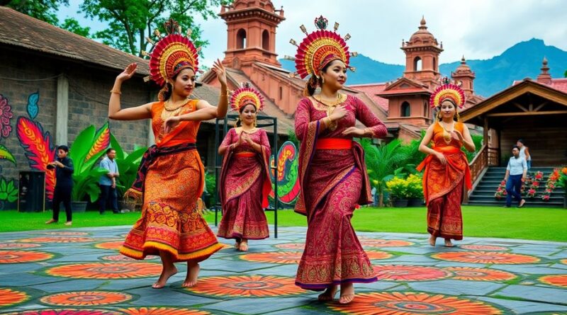 Tari tradisional Jawa Timur dengan kostum berwarna-warni.